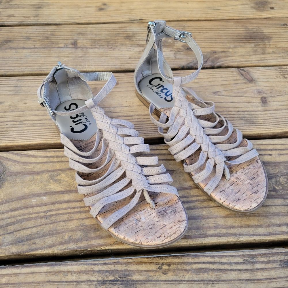 Sam Edelman circus Carey grey womens gladiator sandals womens size 8 M